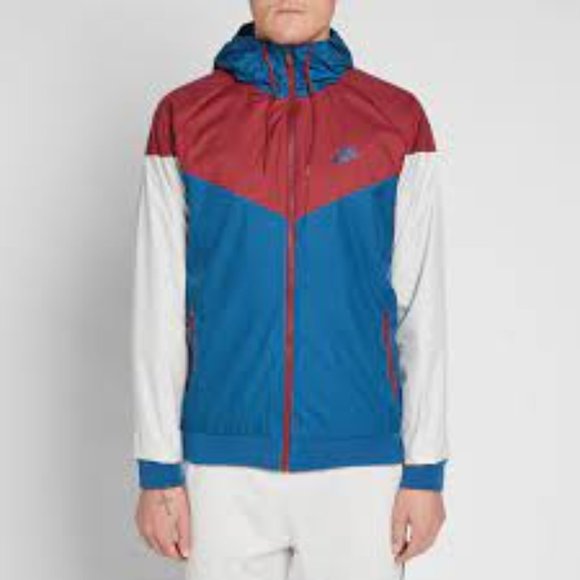 Nike Other - Nike Windrunner Full Zip Red and Blue Hooded Jacket Size Medium